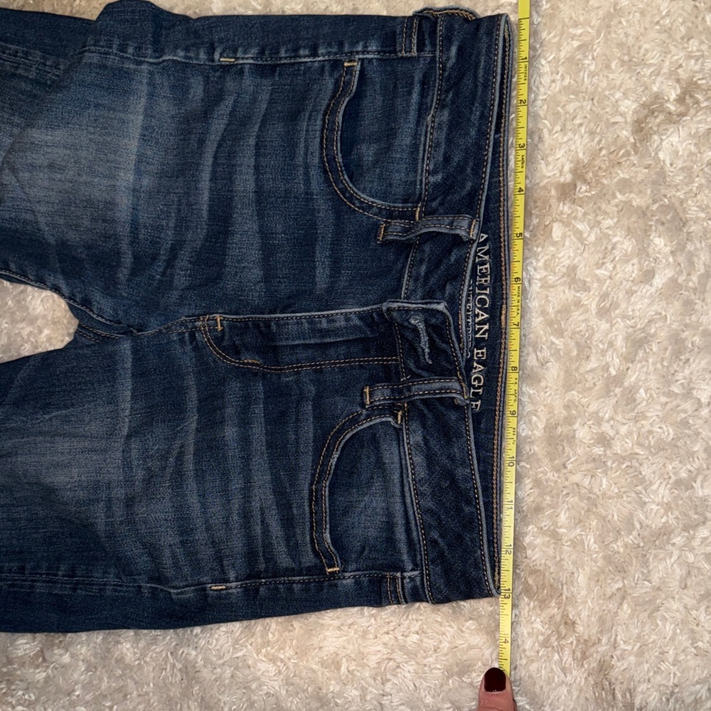 AEO Dark Blue Distressed Skinny Jeans - Picture 14 of 15